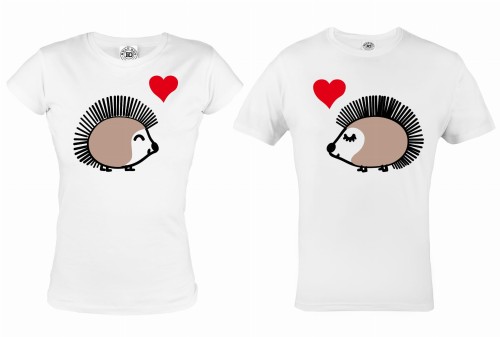 ZESTAW KOSZULEK WALENTYNKOWYCH ZAKOCHANE JEŻE PREZENT NA WALENTYNKI 