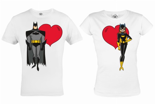 ZESTAW KOSZULEK WALENTYNKOWYCH BATMAN & BATWOMAN PREZENT NA WALENTYNKI