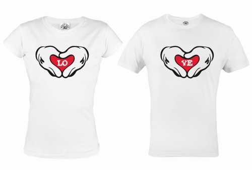 ZESTAW KOSZULEK WALENTYNKOWYCH LOVE IN THE AIR PREZENT NA WALENTYNKI 