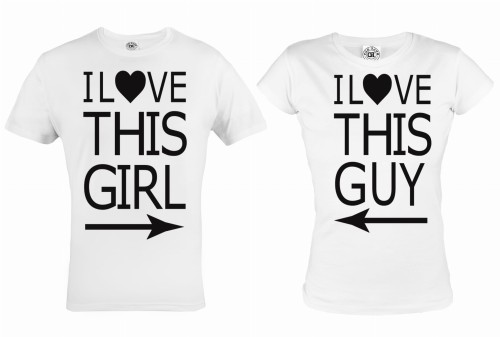 ZESTAW KOSZULEK WALENTYNKOWYCH I LOVE THIS GIRL/THIS GUY PREZENT NA WALENTYNKI 