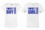 ZESTAW KOSZULEK WALENTYNKOWYCH I LOVE MY BOY/GIRL FRIEND PREZENT NA WALENTYNKI