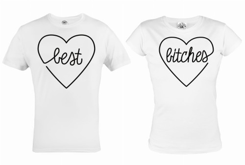 ZESTAW KOSZULEK WALENTYNKOWYCH BEST BITCHES PREZENT NA WALENTYNKI 