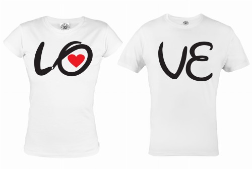 ZESTAW KOSZULEK WALENTYNKOWYCH LOO VE PREZENT NA WALENTYNKI 