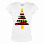 KOSZULKA ŚWIĄTECZNA DAMSKA SANTA CHRISTMAS TREE RED&GREEN