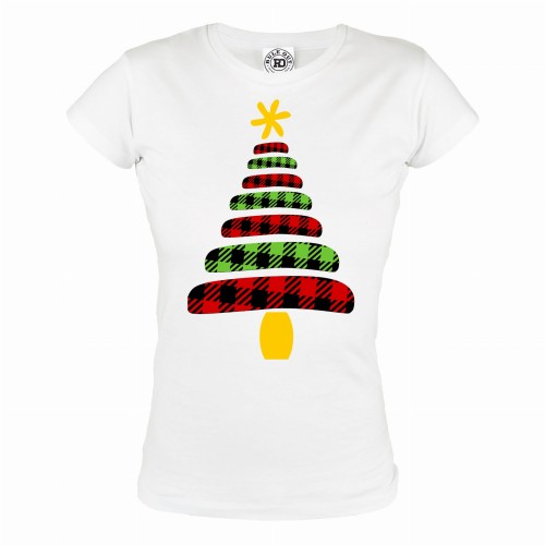 KOSZULKA ŚWIĄTECZNA DAMSKA SANTA CHRISTMAS TREE RED&GREEN