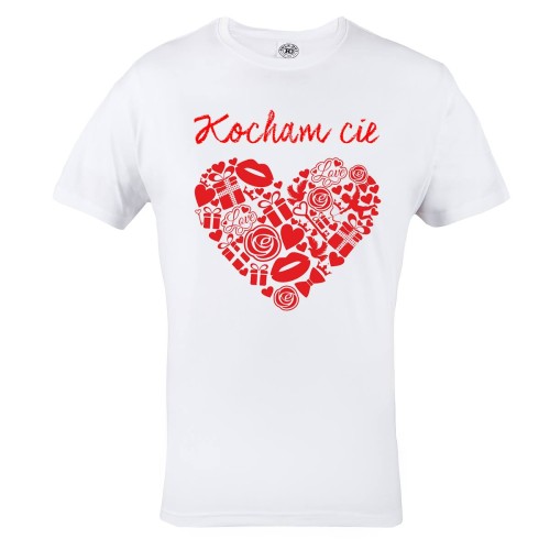 KOSZULKA WALENTYNKOWA PREZENT NA WALENTYNKI DLA NIEGO KOCHAM CIĘ 
