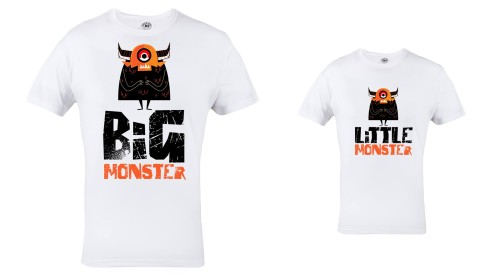 KOSZULKA BIG & LITTLE MONSTER 