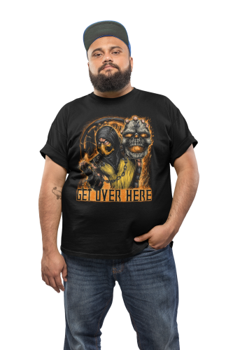 KOSZULKA MĘSKA GRA VIDEO MORTAL KOMBAT SCORPION GET OVER HERE 4