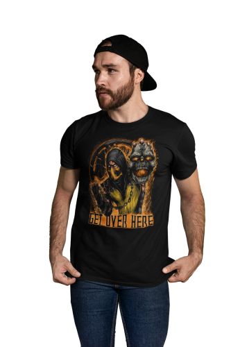 KOSZULKA MĘSKA GRA VIDEO MORTAL KOMBAT SCORPION GET OVER HERE 5