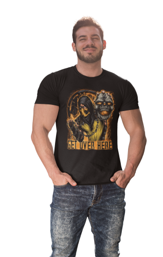 KOSZULKA MĘSKA GRA VIDEO MORTAL KOMBAT SCORPION GET OVER HERE 6