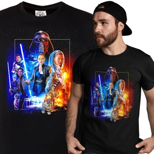 KOSZULKA MĘSKA FILMOWA STAR WARS GWIEZDNE WOJNY BOHATEROWIE