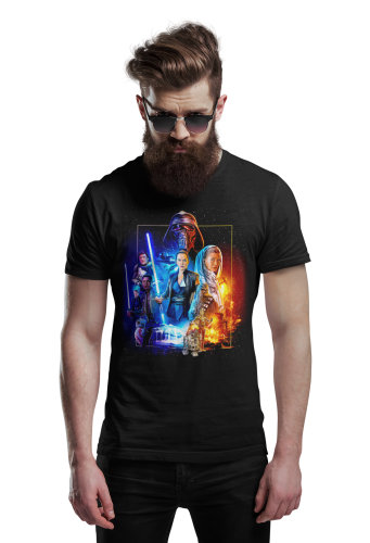 KOSZULKA MĘSKA FILMOWA STAR WARS GWIEZDNE WOJNY BOHATEROWIE 4