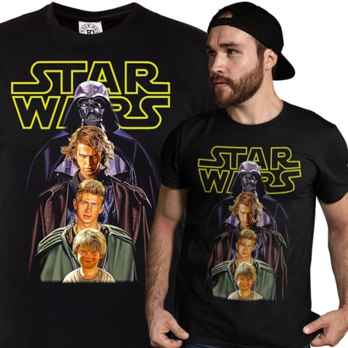 KOSZULKA MĘSKA FILMOWA STAR WARS GWIEZDNE WOJNY ANAKIN SKYWALKER TRANSFORMACJA 1