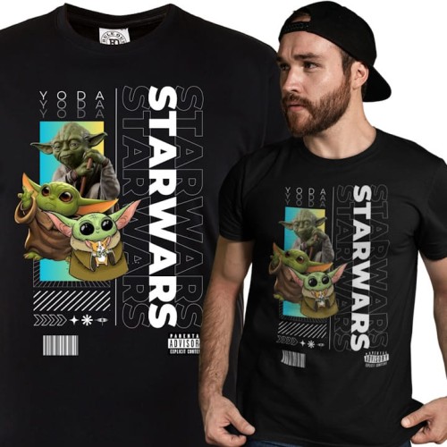 KOSZULKA MĘSKA FILMOWA STAR WARS GWIEZDNE WOJNY MISTRZ YODA GROGU 1