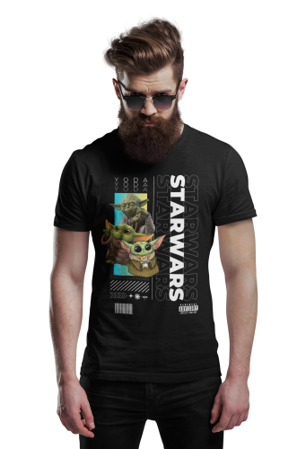 KOSZULKA MĘSKA FILMOWA STAR WARS GWIEZDNE WOJNY MISTRZ YODA GROGU 3