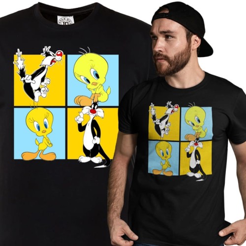 KOSZULKA BAJKOWA KRESKÓWKA LOONEY TUNES KOT SYLWESTER I TWEETY 1