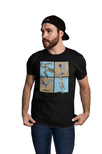 KOSZULKA BAJKOWA KRESKÓWKA LOONEY TUNES STRUŚ PĘDZIWIATR I KOJOT WILUŚ 6