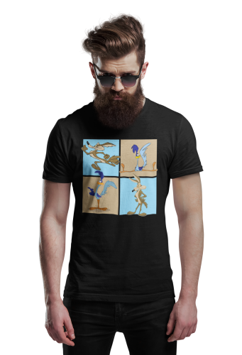 KOSZULKA BAJKOWA KRESKÓWKA LOONEY TUNES STRUŚ PĘDZIWIATR I KOJOT WILUŚ 4