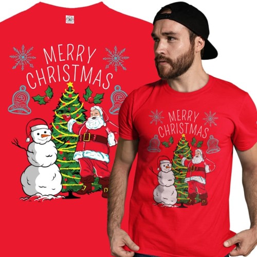 MĘSKA KOSZULKA ŚWIĄTECZNA BOŻE NARODZENIE MERRY CHRISTMAS SNOWMAN 1