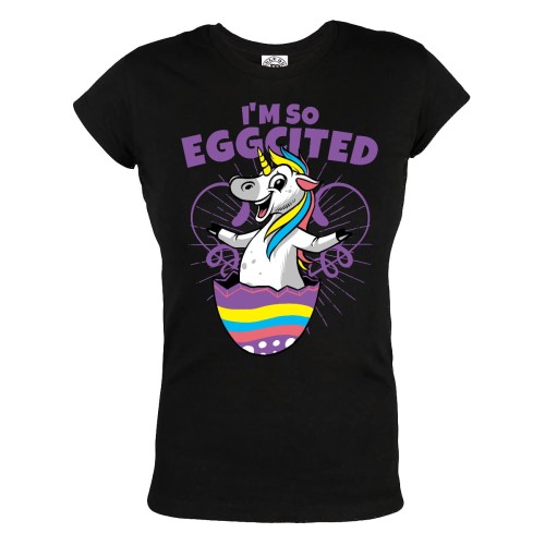 KOSZULKA DAMSKA NA WIELKANOC I'M SO EGGCITED UNICORN JEDNOROŻEC W PISANCE 