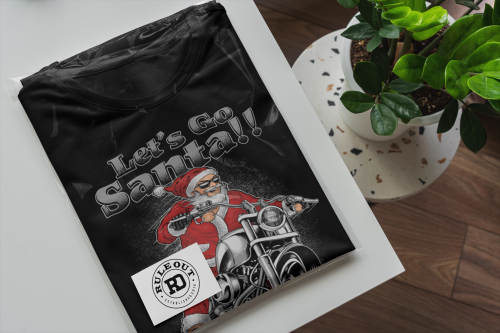 KOSZULKA ŚWIĄTECZNA MĘSKA ŚWIĘTY MIKOŁAJ NA MOTORZE LET'S GO SANTA 7