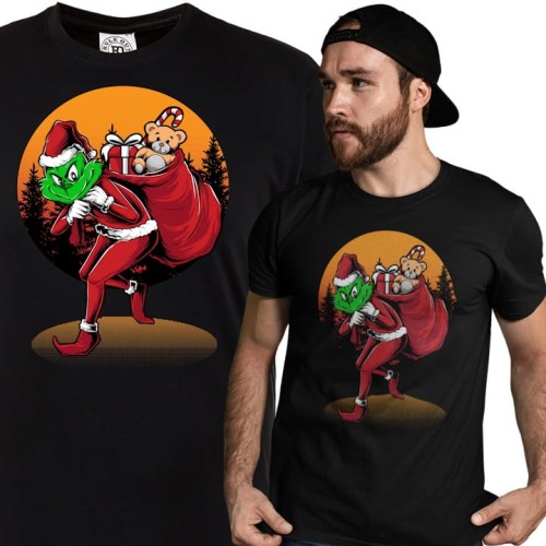 MĘSKA KOSZULKA ŚWIĄTECZNA GRINCH ŚWIĄT NIE BĘDZIE 1