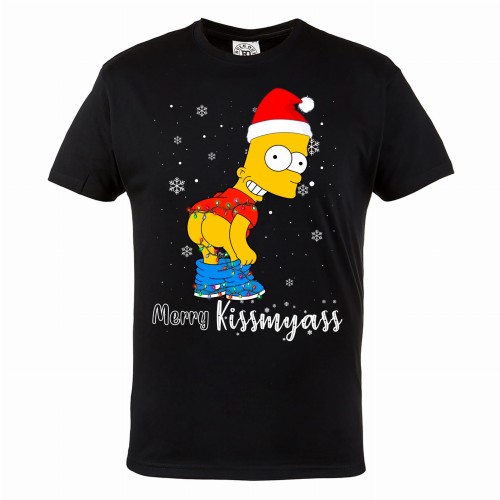 MĘSKA KOSZULKA ŚWIĄTECZNA SIMPSONOWIE BART MERRY KISSMYASS 2