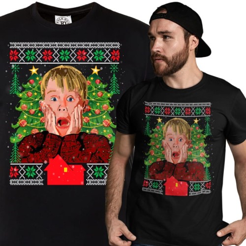 MĘSKA KOSZULKA ŚWIĄTECZNA FILMOWA KEVIN SAM W DOMU