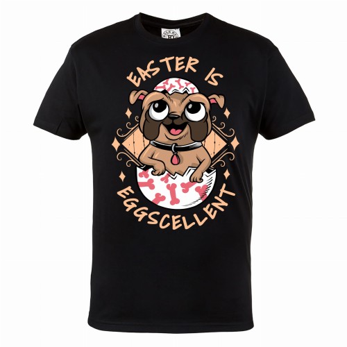 KOSZULKA MĘSKA Z MOPSEM NA WIELKANOC EASTER IS EGGSCELLENT EASTER19
