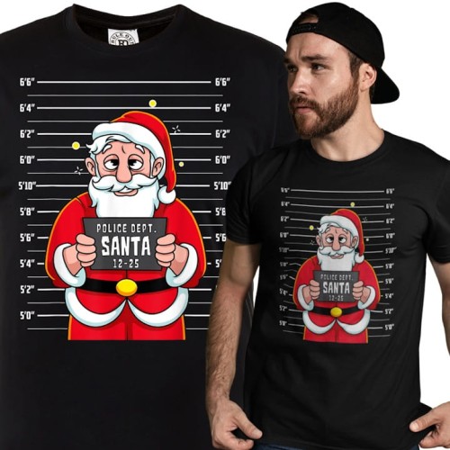 MĘSKA KOSZULKA ŚWIĄTECZNA ARESZTOWANY ŚWIĘTY MIKOŁAJ 1