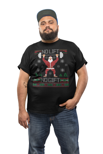 KOSZULKA ŚWIĄTECZNA ŚWIĘTY MIKOŁAJ SPORTOWIEC NO LIFT NO GIFT 3