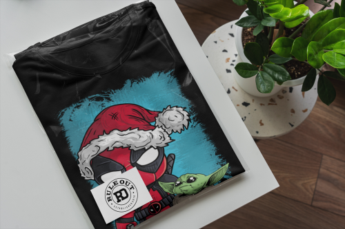 KOSZULKA ŚWIĄTECZNA DEADPOOL BABY YODA MARVEL STAR WARS 7