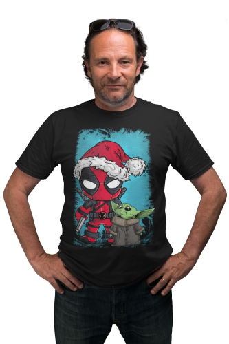KOSZULKA ŚWIĄTECZNA DEADPOOL BABY YODA MARVEL STAR WARS 5