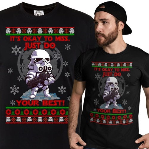 KOSZULKA ŚWIĄTECZNA STAR WARS IT'S OKAY TO MISS JUST DO YOUR BEST