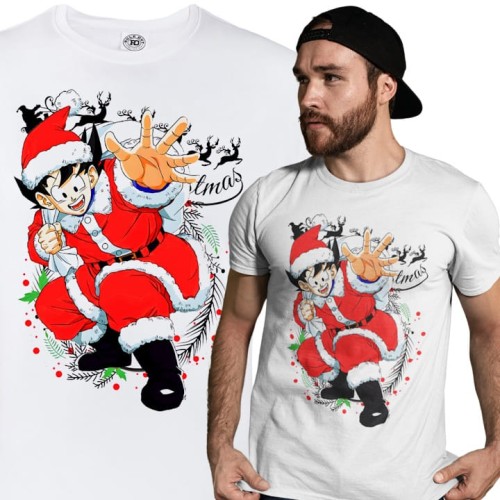 MĘSKA KOSZULKA ŚWIĄTECZNA MERRY CHRISTMAS ANIME DRAGON BALL GOKU 1