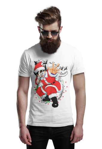 MĘSKA KOSZULKA ŚWIĄTECZNA MERRY CHRISTMAS ANIME DRAGON BALL GOKU 4