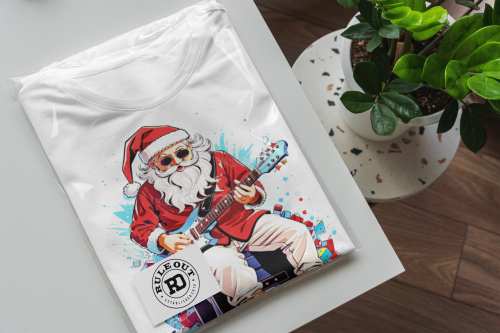 MĘSKA KOSZULKA ŚWIĄTECZNA ROCKOWY ŚWIĘTY MIKOŁAJ Z GITARĄ 7