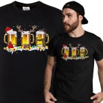 MĘSKA KOSZULKA ŚWIĄTECZNA DLA PIWOSZA KUFLE PIWA