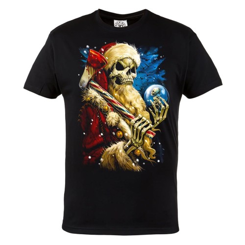 MĘSKA KOSZULKA ŚWIĄTECZNA GROŹNY ŚWIĘTY MIKOŁAJ SZKIELET 2