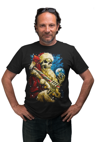 MĘSKA KOSZULKA ŚWIĄTECZNA GROŹNY ŚWIĘTY MIKOŁAJ SZKIELET 5