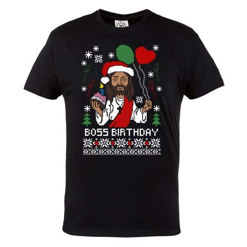 MĘSKA KOSZULKA ŚWIĄTECZNA BOŻE NARODZENIE JEZUS BOSS BIRTHDAY 2