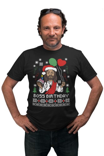MĘSKA KOSZULKA ŚWIĄTECZNA BOŻE NARODZENIE JEZUS BOSS BIRTHDAY 5