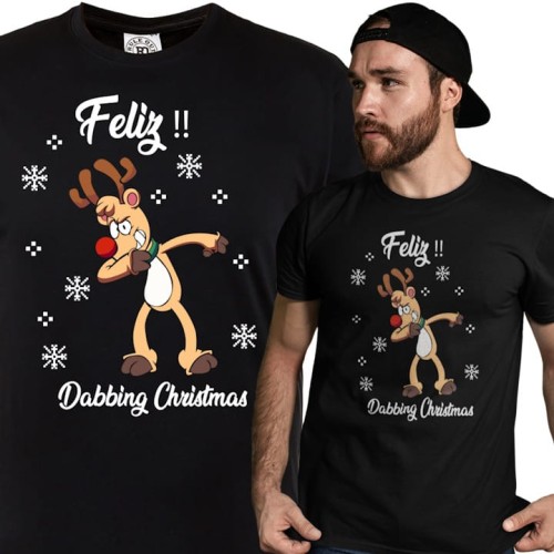 MĘSKA KOSZULKA ŚWIĄTECZNA BOŻE NARODZENIE DABBING CHRISTMAS RENIFER 