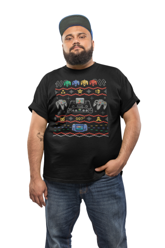 MĘSKA KOSZULKA ŚWIĄTECZNA DLA GRACZA VIDEO GAMER RETRO KONSOLA 3