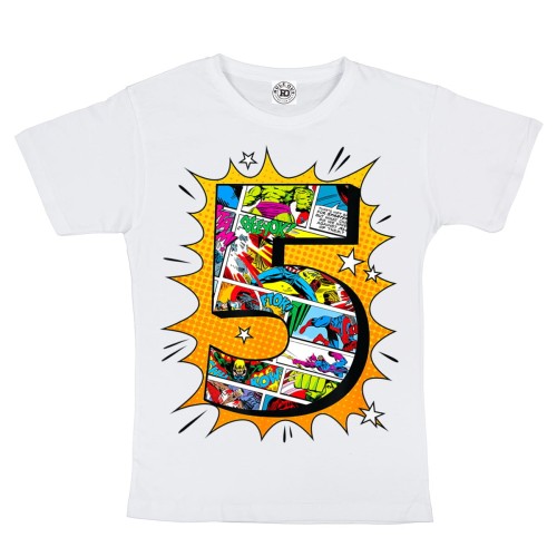 KOSZULKA DZIECIĘCA URODZINOWA NA 5 URODZINY MARVEL BOHATEROWIE 