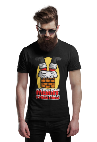 KOSZULKA ŚWIĄTECZNA ŚWIĘTY MIKOŁAJ W KOMINIE MERRY CHRISTMAS 4