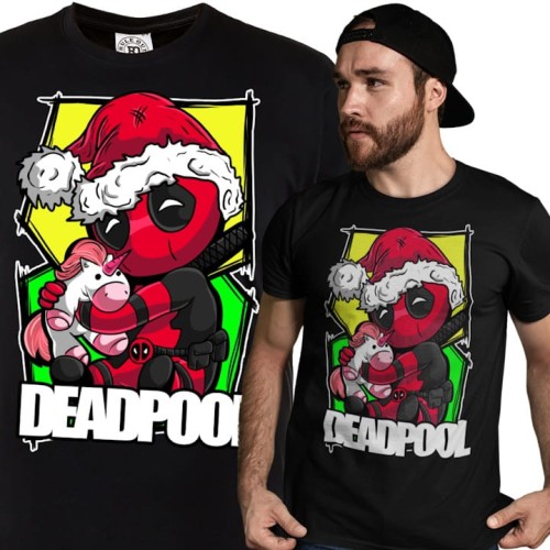 KOSZULKA ŚWIĄTECZNA MARVEL SANTA DEADPOOL JEDNOROŻEC UNICORN