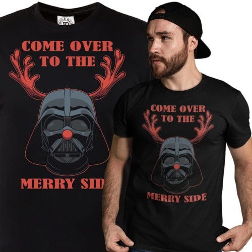 MĘSKA KOSZULKA ŚWIĄTECZNA STAR WARS MERRY SIDE 
