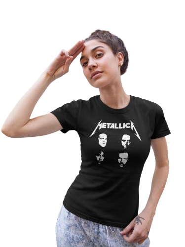 KOSZULKA DAMSKA MUZYCZNA DLA FANKI ZESPOŁU METALLICA TWARZE