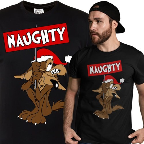 KOSZULKA ŚWIĄTECZNA NIEGRZECZNY WILUŚ KOJOT NAUGHTY LOONEY TUNES 1
